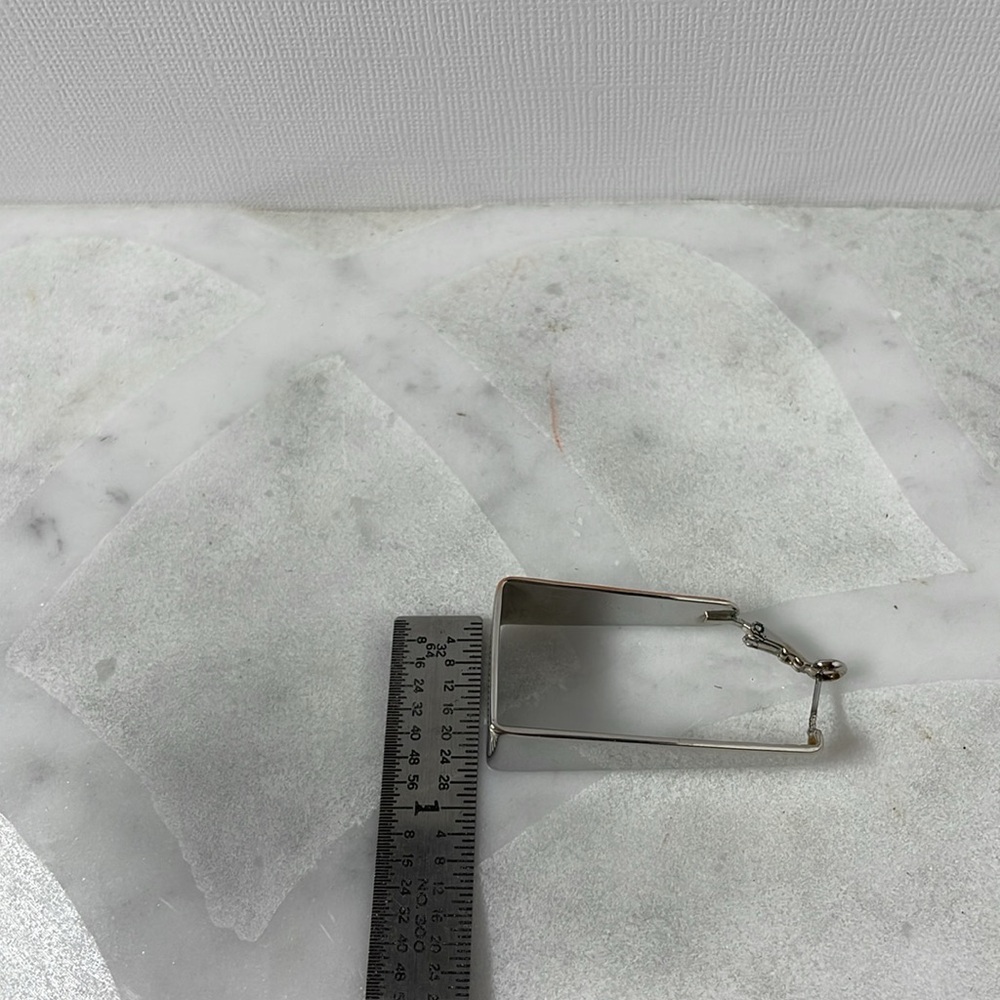 Vintage,Modern, Retro, Rectangular Silver Metal E… - image 8